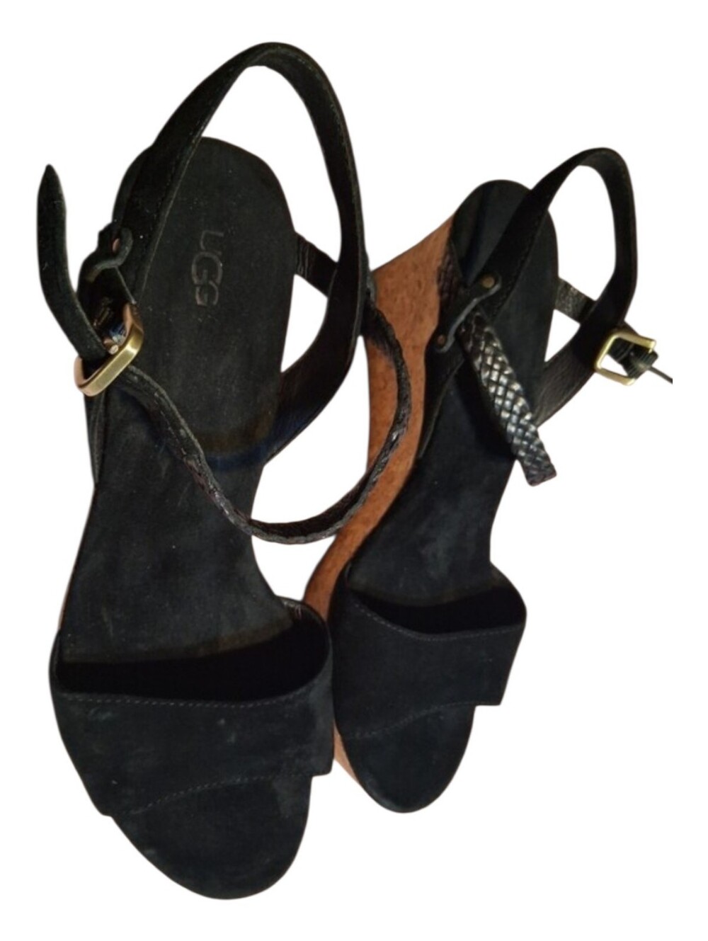 Ugg Cork D'Alessio Braided Suede Wedge Sandals Size 9